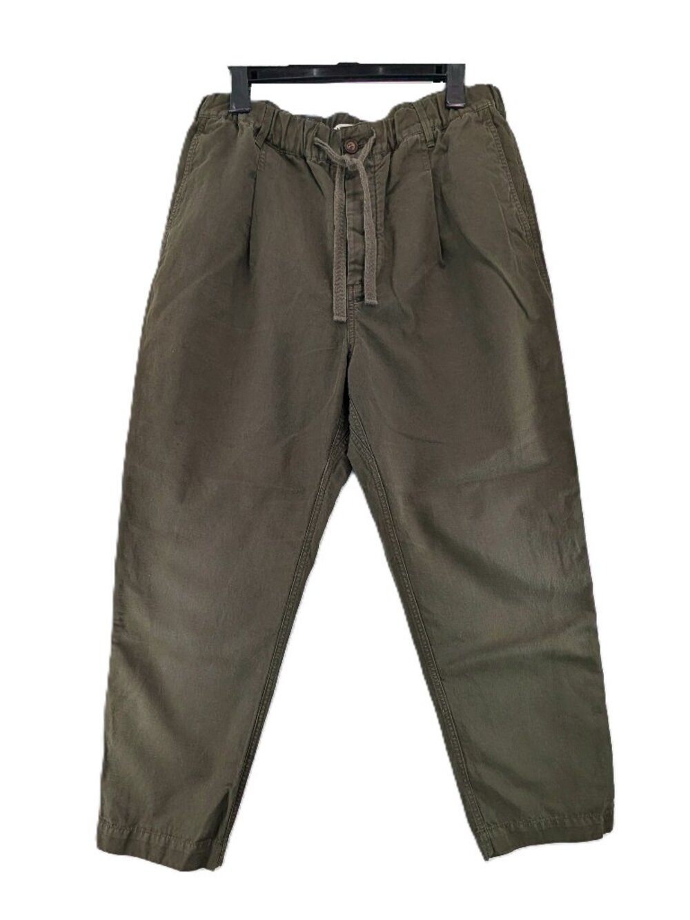 Alex Mill Ankle Pants Womens Sz L Olive Green Cotton Linen Chino Pockets Button